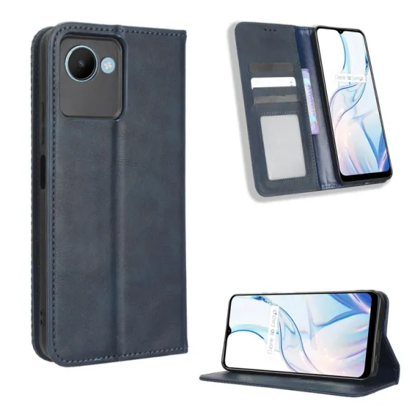 BUSINESS Peňaženkový kryt pre Realme C30 modrý