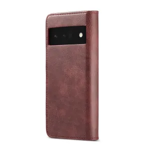DG.MING Peňaženkový obal 2v1 Google Pixel 6 Pro červený