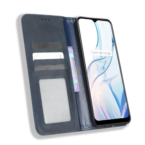 BUSINESS Peňaženkový kryt pre Realme C30 modrý