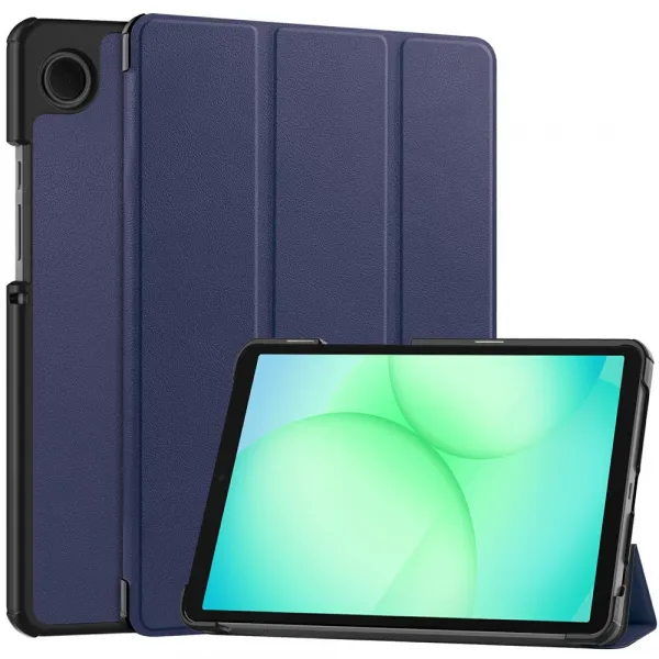 LEATHER Zaklápací kryt pre Samsung Galaxy Tab A11 tmavomodrý