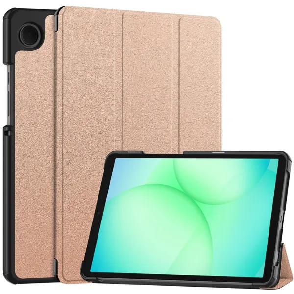 LEATHER Zaklápací kryt pre Samsung Galaxy Tab A11 ROSE GOLD