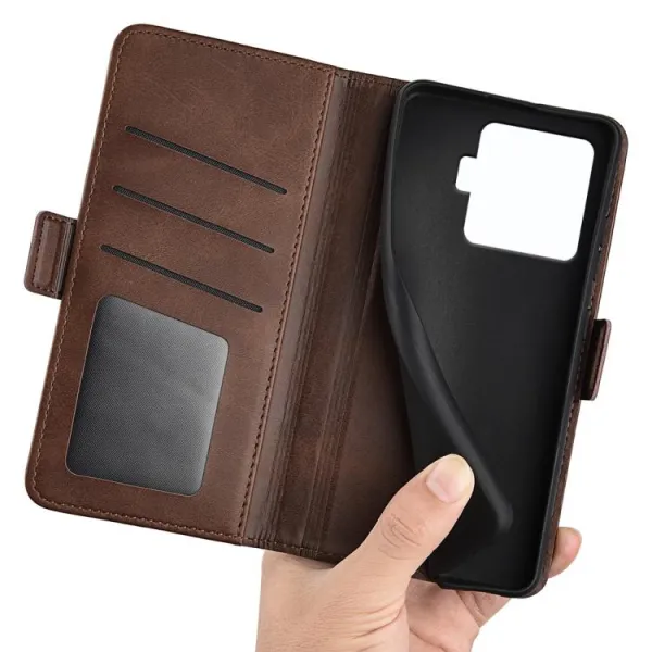 SIDE Peňaženkové puzdro pre Xiaomi 15T Pro tmavohnedé