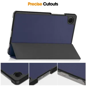 LEATHER Zaklápací kryt pre Samsung Galaxy Tab A11 tmavomodrý