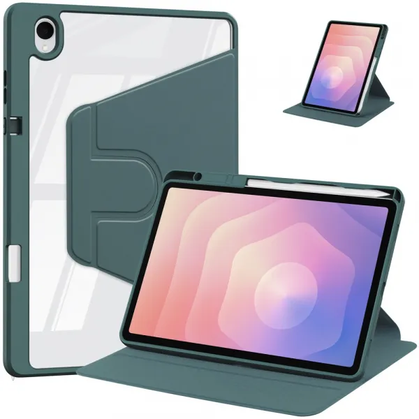 CRYSTAL FLEXI Zaklápací obal pre Samsung Galaxy Tab S11 tmavozelený