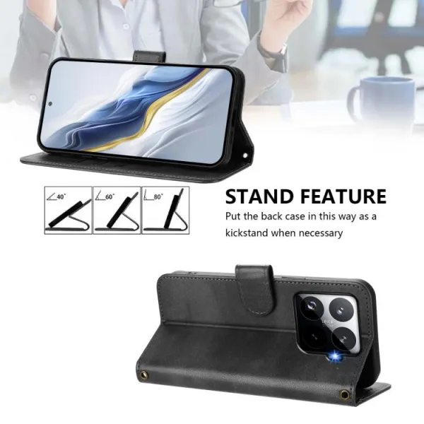 LINEAR Peňaženkový obal pre Xiaomi 15T Pro čierny