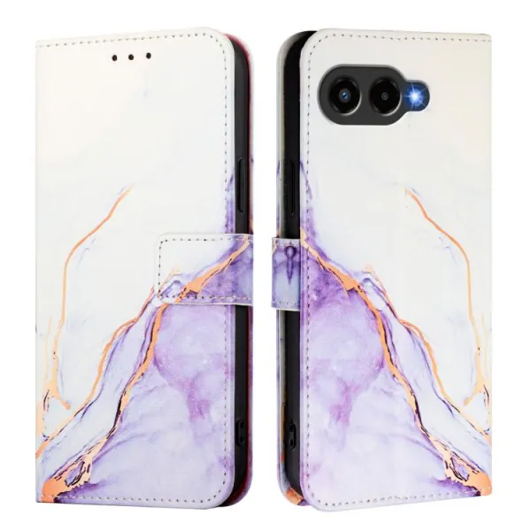 ART MARBLE Peňaženkový kryt pre T Phone 3 WHITE PURPLE