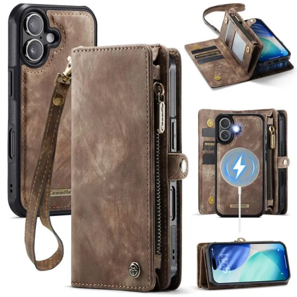 WALLET Ochranný kryt s peňaženkou 2v1 pre Apple iPhone 17 hnedý