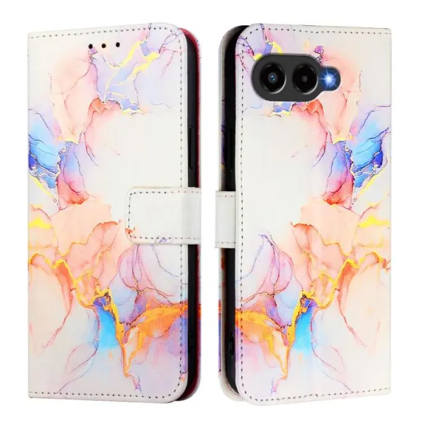 ART MARBLE Peňaženkový kryt pre T Phone 3 WHITE ORANGE