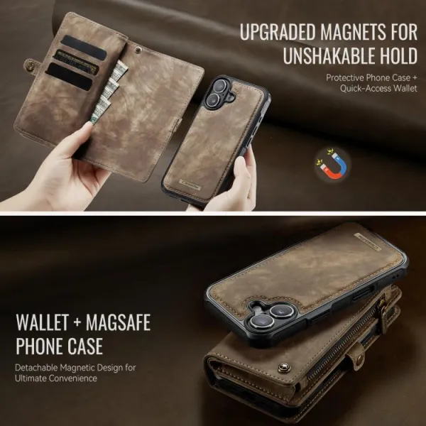 WALLET Ochranný kryt s peňaženkou 2v1 pre Apple iPhone 17 hnedý