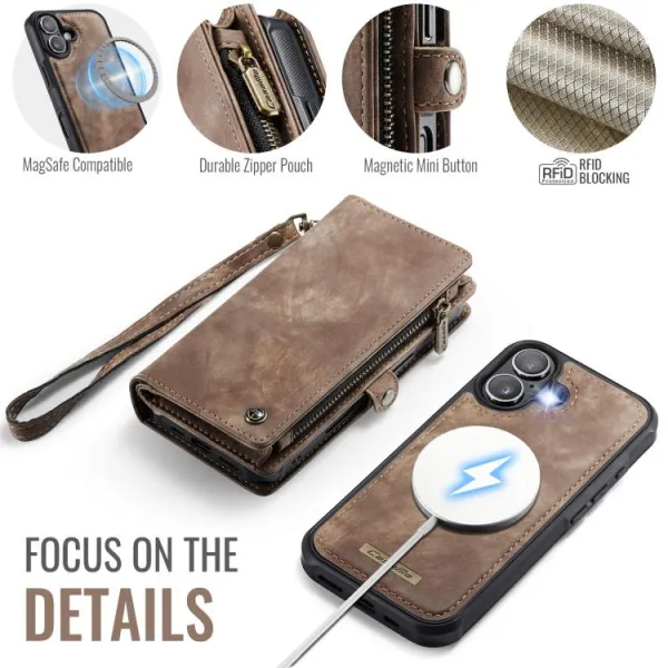WALLET Ochranný kryt s peňaženkou 2v1 pre Apple iPhone 17 hnedý