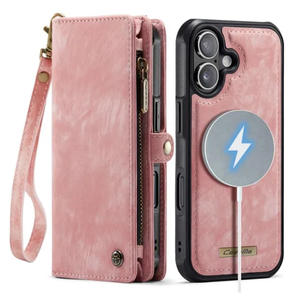 WALLET Ochranný kryt s peňaženkou 2v1 pre Apple iPhone 17 ružový