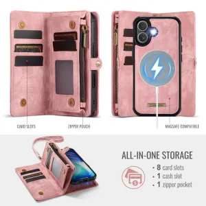 WALLET Ochranný kryt s peňaženkou 2v1 pre Apple iPhone 17 ružový