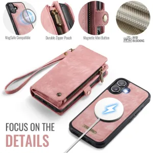 WALLET Ochranný kryt s peňaženkou 2v1 pre Apple iPhone 17 ružový
