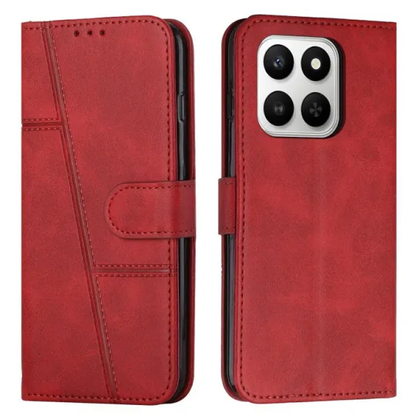 STITCHED Peňaženkový kryt pre Honor 400 Smart 5G / Honor X7d červený