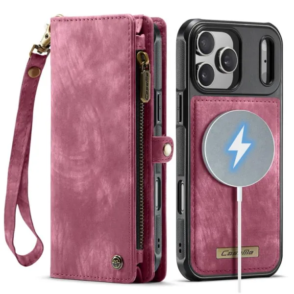 WALLET Ochranný kryt s peňaženkou 2v1 pre Apple iPhone 17 Pro Max červený