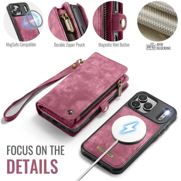 WALLET Ochranný kryt s peňaženkou 2v1 pre Apple iPhone 17 Pro Max červený