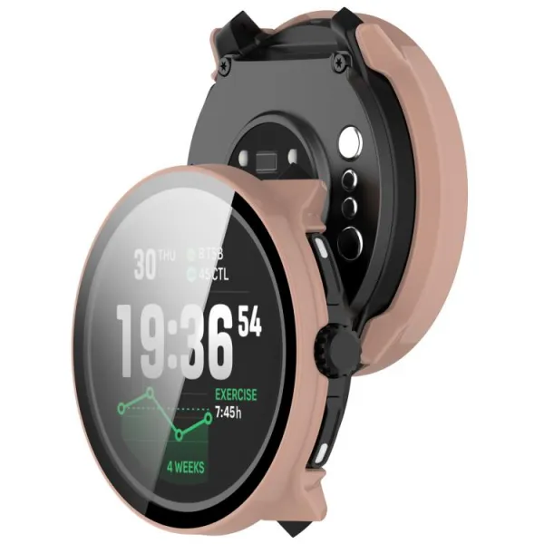 PC FULL COVER Plastový kryt so sklom pre Suunto Race 2 ružový