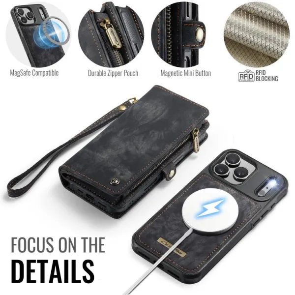 WALLET Ochranný kryt s peňaženkou 2v1 pre Apple iPhone 17 Pro čierny