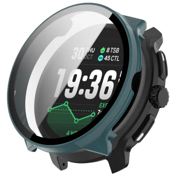 PC FULL COVER Plastový kryt so sklom pre Suunto Race 2 zelený