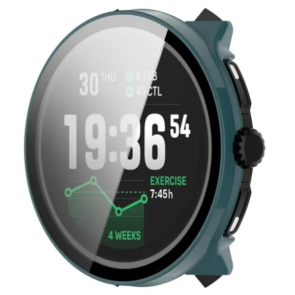 PC FULL COVER Plastový kryt so sklom pre Suunto Race 2 zelený