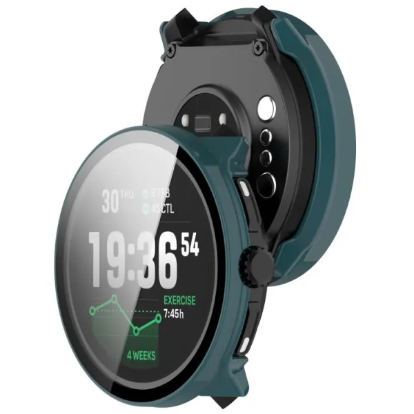 PC FULL COVER Plastový kryt so sklom pre Suunto Race 2 zelený