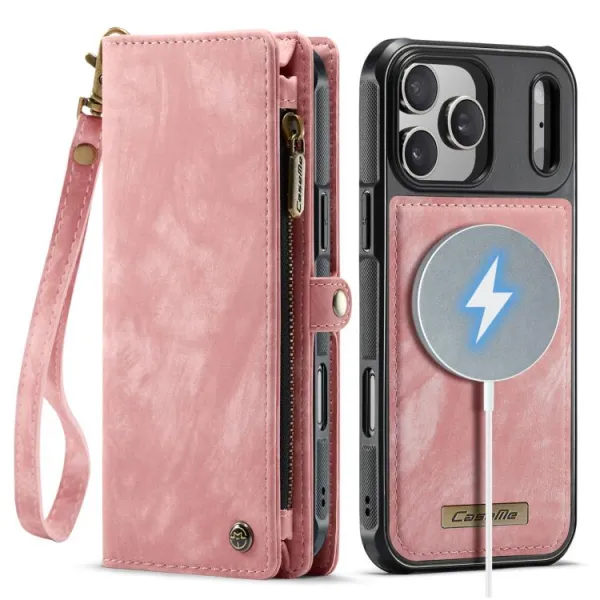 WALLET Ochranný kryt s peňaženkou 2v1 pre Apple iPhone 17 Pro ružový