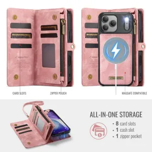 WALLET Ochranný kryt s peňaženkou 2v1 pre Apple iPhone 17 Pro ružový