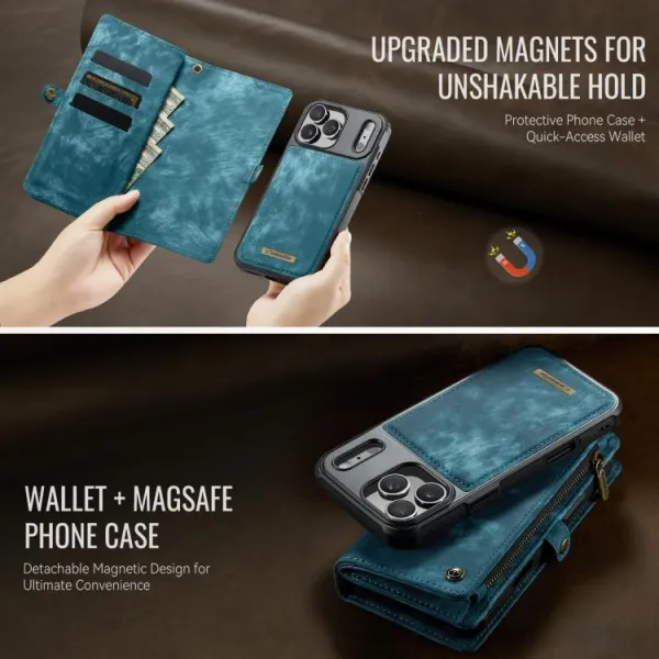 WALLET Ochranný kryt s peňaženkou 2v1 pre Apple iPhone 17 Pro Max modrý