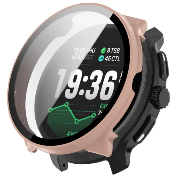 PC FULL COVER Plastový kryt so sklom pre Suunto Race 2 ružový