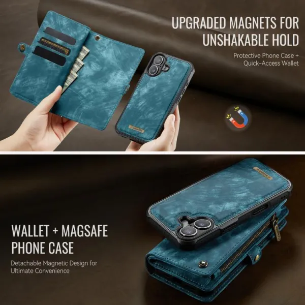WALLET Ochranný kryt s peňaženkou 2v1 pre Apple iPhone 17 modrý