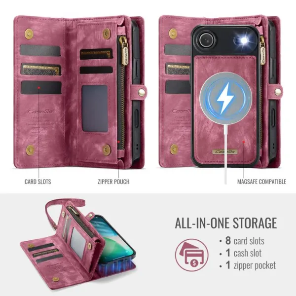 WALLET Ochranný kryt s peňaženkou 2v1 pre Apple iPhone Air červený