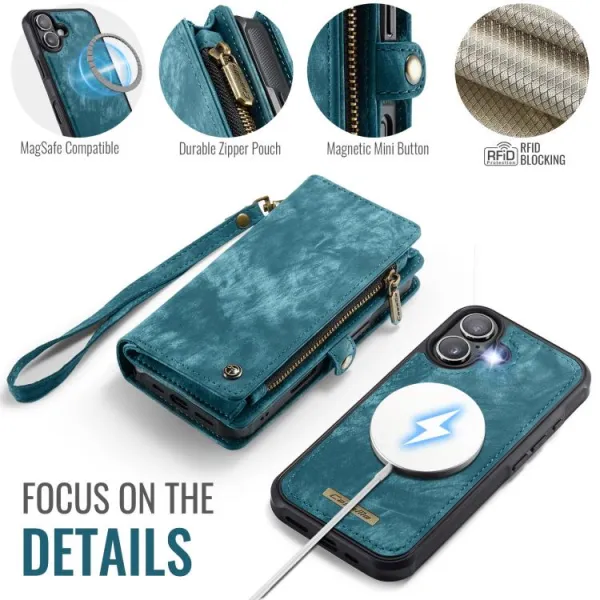 WALLET Ochranný kryt s peňaženkou 2v1 pre Apple iPhone 17 modrý