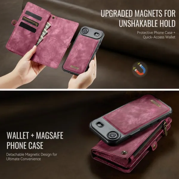 WALLET Ochranný kryt s peňaženkou 2v1 pre Apple iPhone Air červený