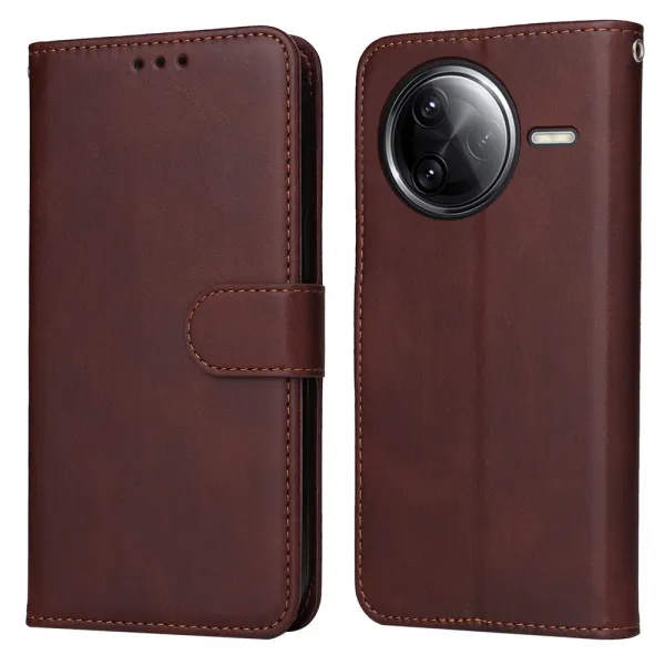 SMOOTH Peňaženkové puzdro pre Xiaomi Poco F7 Ultra hnedé