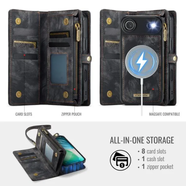 WALLET Ochranný kryt s peňaženkou 2v1 pre Apple iPhone Air čierny