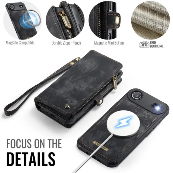 WALLET Ochranný kryt s peňaženkou 2v1 pre Apple iPhone Air čierny