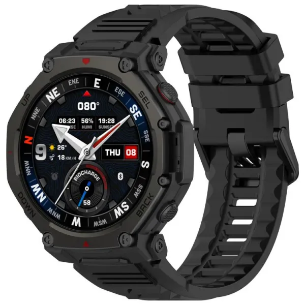SILICONE Vymeniteľný remienok pre Amazfit T-Rex 3 Pro 48mm čierny