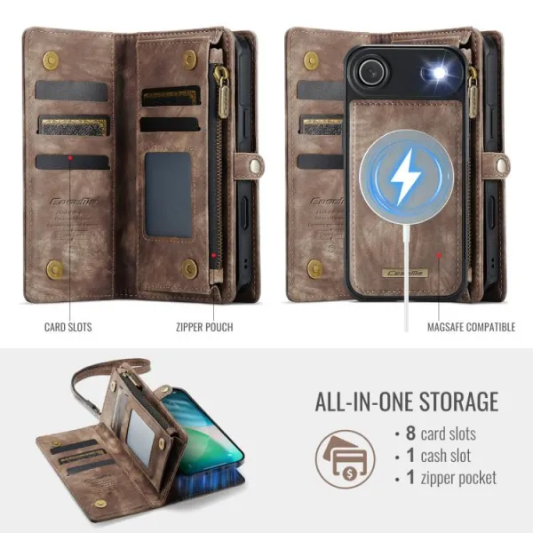 WALLET Ochranný kryt s peňaženkou 2v1 pre Apple iPhone Air hnedý