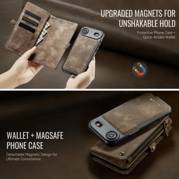 WALLET Ochranný kryt s peňaženkou 2v1 pre Apple iPhone Air hnedý