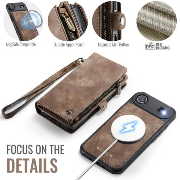 WALLET Ochranný kryt s peňaženkou 2v1 pre Apple iPhone Air hnedý