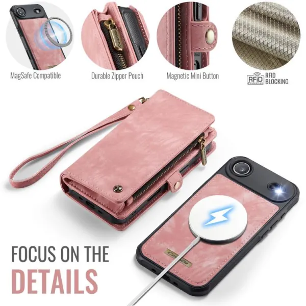 WALLET Ochranný kryt s peňaženkou 2v1 pre Apple iPhone Air ružový
