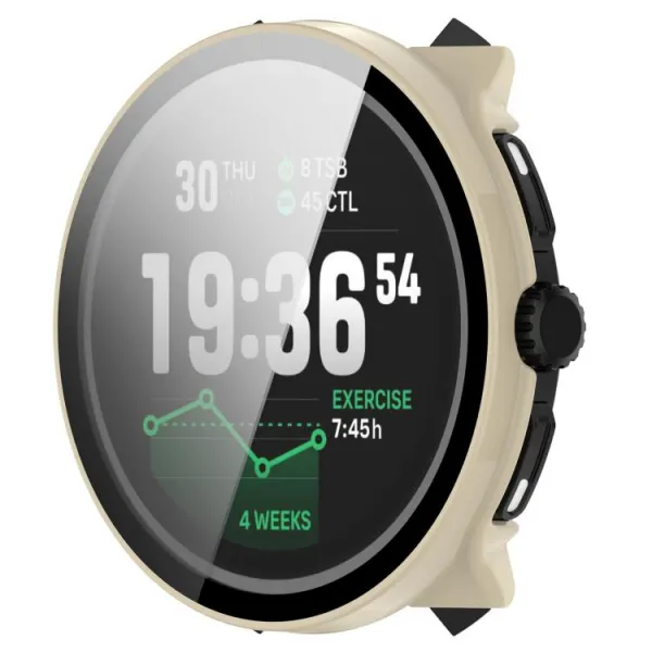 PC FULL COVER Plastový kryt so sklom pre Suunto Race 2 IVORY