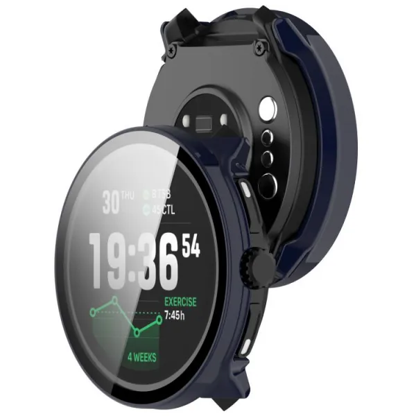 PC FULL COVER Plastový kryt so sklom pre Suunto Race 2 modrý