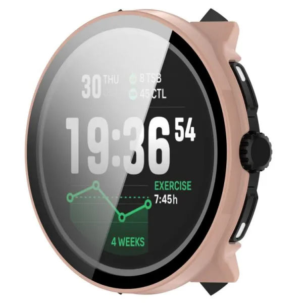 PC FULL COVER Plastový kryt so sklom pre Suunto Race 2 ružový