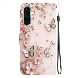 ART Peňaženkový obal pre Samsung Galaxy A56 PINK BUTTERFLY