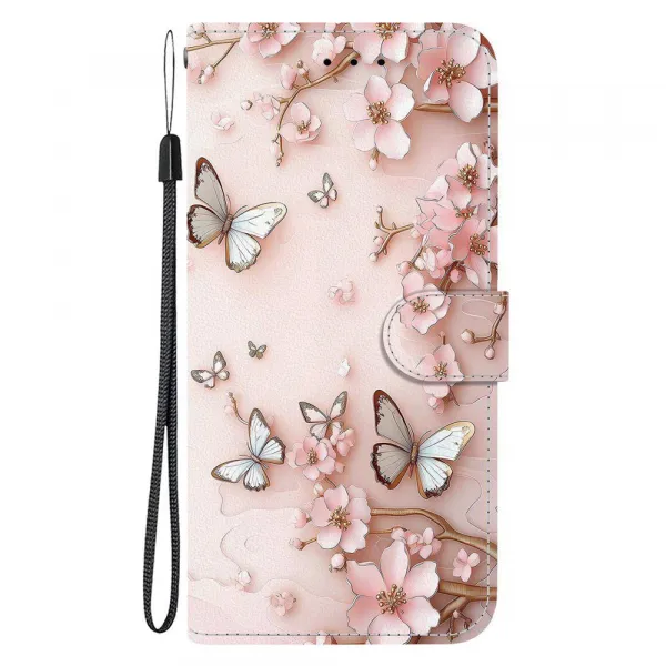 ART Peňaženkový obal pre Samsung Galaxy A56 PINK BUTTERFLY