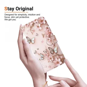 ART Peňaženkový obal pre Samsung Galaxy A56 PINK BUTTERFLY