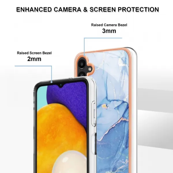 IMD MARBLE Ochranný kryt pre Samsung Galaxy A56 BLUE