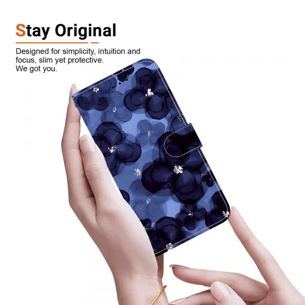 ART Peňaženkový obal pre Samsung Galaxy A56 INK BLUE FLOWER