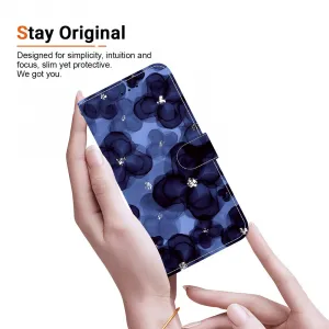 ART Peňaženkový obal pre Samsung Galaxy A56 INK BLUE FLOWER